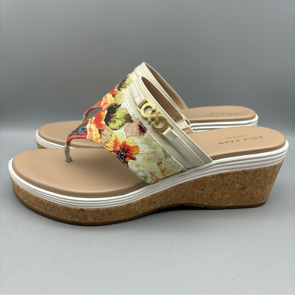 Cole Haan Shoes - Cole Haan Wedge Sandals Women’s Size 10 B Lindy Grand Thong Snake Print‎ W08171